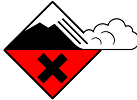 Symbole d'alerte d'avalanche de niveau 4